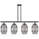 Ballston Vaz 48"W 4-Light Black Brass Stem Island Light w/ 8" Smo