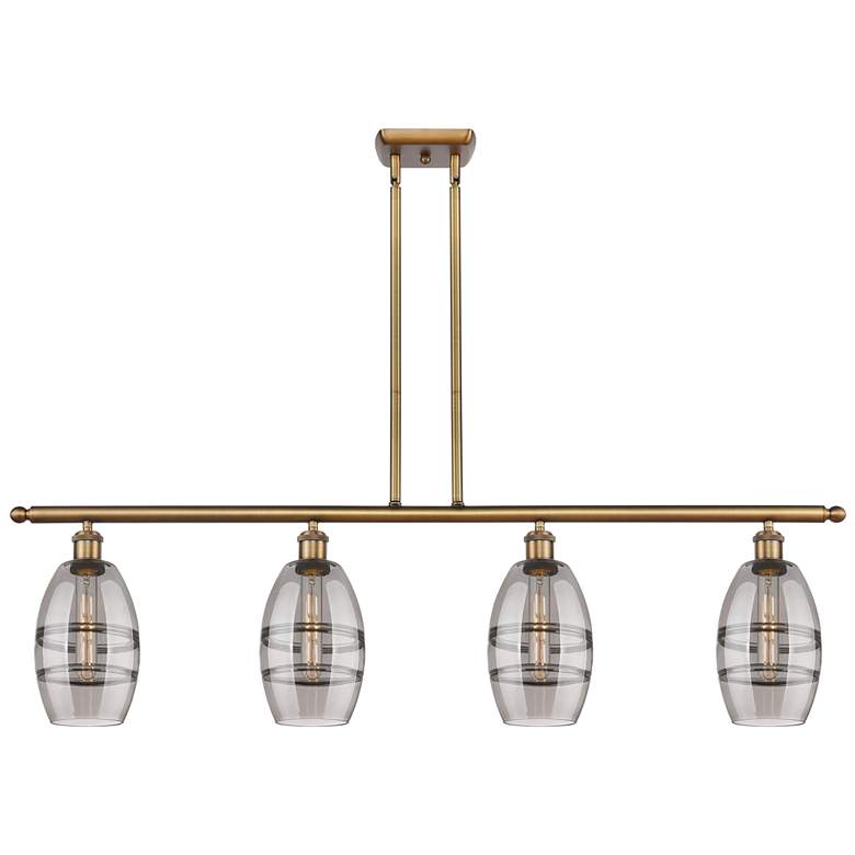 Image 1 Ballston Vaz 48"W 4-Light Brushed Brass Stem Island Light w/ 6" S