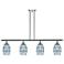 Ballston Vaz 48"W 4-Light Chrome Stem Island Light w/ 6" Blue Sha