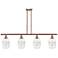 Ballston Vaz 48"W 4-Light Copper Stem Island Light w/ 6" Clear Sh