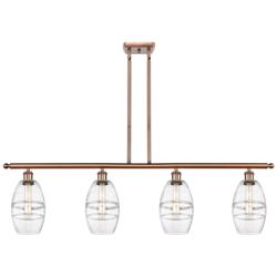 Ballston Vaz 48"W 4-Light Copper Stem Island Light w/ 6" Clear Sh
