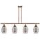 Ballston Vaz 48"W 4-Light Copper Stem Island Light w/ 6" Smoke Sh