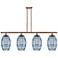 Ballston Vaz 48"W 4-Light Copper Stem Island Light w/ 8" Blue Sha