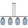 Ballston Vaz 48"W 4-Light Satin Nickel Stem Island Light w/ 8" Bl