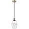 Ballston Vaz 5.88" Wide Antique Brass Cord Hung Mini Pendant w/ Clear