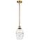 Ballston Vaz 5.88" Wide Satin Gold Stem Hung Mini Pendant With Clear S