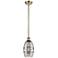Ballston Vaz 5.88"W Antique Brass Stemmed Mini Pendant w/ Light Smoke
