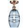Ballston Vaz 5.88"W Antique Copper Semi-Flush Mount w/ Princess Blue S