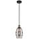 Ballston Vaz 5.88"W Black Brass Corded Mini Pendant w/ Light Smoke Sha