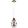 Ballston Vaz 5.88"W Brushed Brass Corded Mini Pendant w/ Light Smoke S