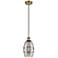 Ballston Vaz 5.88"W Brushed Brass Corded Mini Pendant w/ Light Smoke S