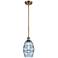 Ballston Vaz 5.88"W Brushed Brass Stemmed Mini Pendant w/ Blue Shade