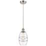 Ballston Vaz 5.88"W Brushed Satin Nickel Corded Mini Pendant w/ Clear