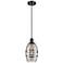 Ballston Vaz 5.88"W Matte Black Corded Mini Pendant w/ Light Smoke Sha