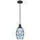Ballston Vaz 5.88"W Matte Black Corded Mini Pendant w/ Princess Blue S