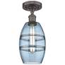 Ballston Vaz 5.88"W Oiled Bronze Semi-Flush Mount w/ Princess Blue Sha