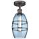 Ballston Vaz 5.88"W Oiled Bronze Semi-Flush Mount w/ Princess Blue Sha