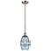 Ballston Vaz 5.88"W Satin Nickel Stemmed Mini Pendant w/ Blue Shade