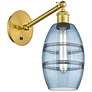 Ballston Vaz 8.13"H 1-Light Gold Vertically Adjustable Sconce w/ Blue