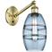 Ballston Vaz 8.13"H Antique Brass Adjustable Sconce w/ Blue Shade