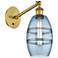 Ballston Vaz 8.13"H Brushed Brass Adjustable Sconce w/ Blue Shade