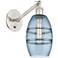 Ballston Vaz 8.13"H Satin Nickel Vertically Adjustable Sconce w/ Blue