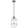 Ballston Vaz 8" Wide Brushed Brass Cord Hung Mini Pendant With Clear S