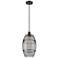 Ballston Vaz 8" Wide Matte Black Corded Mini Pendant w/ Light Smoke Sh