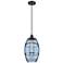 Ballston Vaz 8" Wide Matte Black Corded Mini Pendant w/ Princess Blue