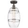 Ballston Vaz 8" Wide Oil Rubbed Bronze Semi-Flush Mount With Clear Sha