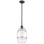 Ballston Vaz 8" Wide Oil Rubbed Bronze Stemmed Mini Pendant w/ Clear S