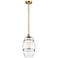 Ballston Vaz 8" Wide Satin Gold Stem Hung Mini Pendant With Clear Shad