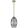 Ballston Vaz 8"W Antique Brass Stemmed Mini Pendant w/ Light Smoke Sha