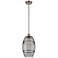 Ballston Vaz 8"W Antique Copper Corded Mini Pendant w/ Light Smoke Sha