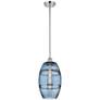 Ballston Vaz 8"W Chrome Stemmed Mini Pendant w/ Princess Blue Shade