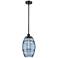 Ballston Vaz 8"W Oiled Bronze Stemmed Mini Pendant w/ Princess Blue Sh