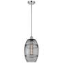 Ballston Vaz 8"W Polished Chrome Stemmed Mini Pendant w/ Light Smoke S