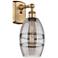 Ballston Vaz 9.13" High Brushed Brass Sconce With Light Smoke Shade