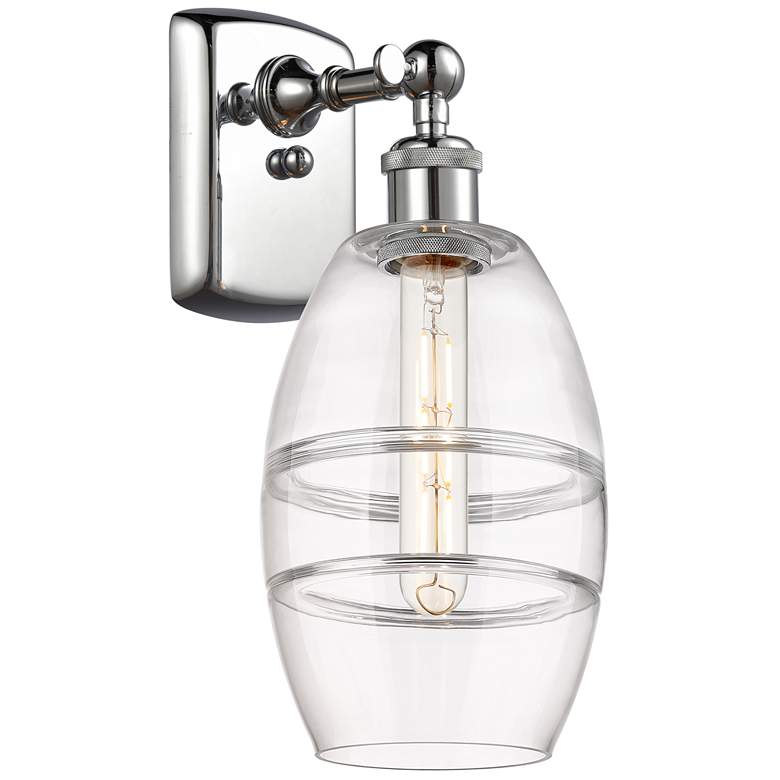 Image 1 Ballston Vaz 9.13" High Polished Chrome Sconce With Clear Shade