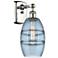 Ballston Vaz 9.13" High Polished Nickel Sconce With Princess Blue Shad