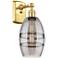 Ballston Vaz 9.13" High Satin Gold Sconce With Light Smoke Shade