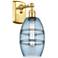 Ballston Vaz 9.13" High Satin Gold Sconce With Princess Blue Shade