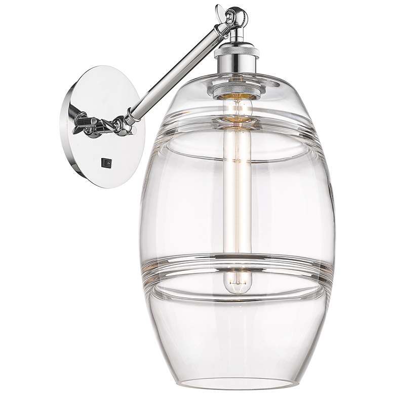 Image 1 Ballston Vaz 9.88"H Chrome Vertically Adjustable Sconce w/ Clear Shade