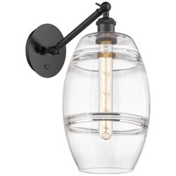 Ballston Vaz 9.88"H Matte Black Vertically Adjustable Sconce w/ Clear