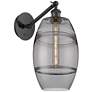 Ballston Vaz 9.88"H Matte Black Vertically Adjustable Sconce w/ Smoke