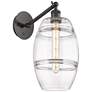 Ballston Vaz 9.88"H Oiled Bronze Adjustable Sconce w/ Clear Shade