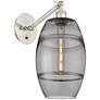 Ballston Vaz 9.88"H Satin Nickel Adjustable Sconce w/ Smoke Shade