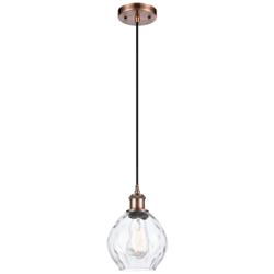 Ballston Waverly 6" Antique Copper Corded Mini Pendant w/ Clear Shade