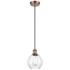 Ballston Waverly 6" Antique Copper Corded Mini Pendant w/ Clear Shade