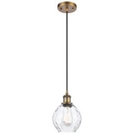 Ballston Waverly 6" Brushed Brass Corded Mini Pendant w/ Clear Shade Ballston Waverly 6" Brushed Brass Corded Mini Pendant w/ Clear Shade